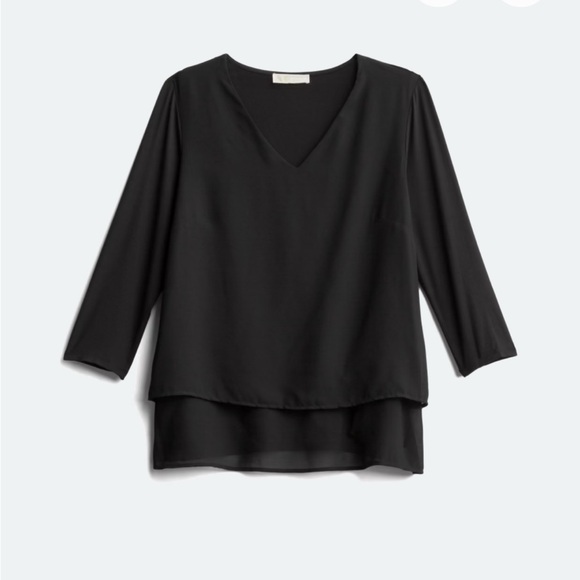 Michael Kors Black V-Neck Blouse - Picture 4 of 4